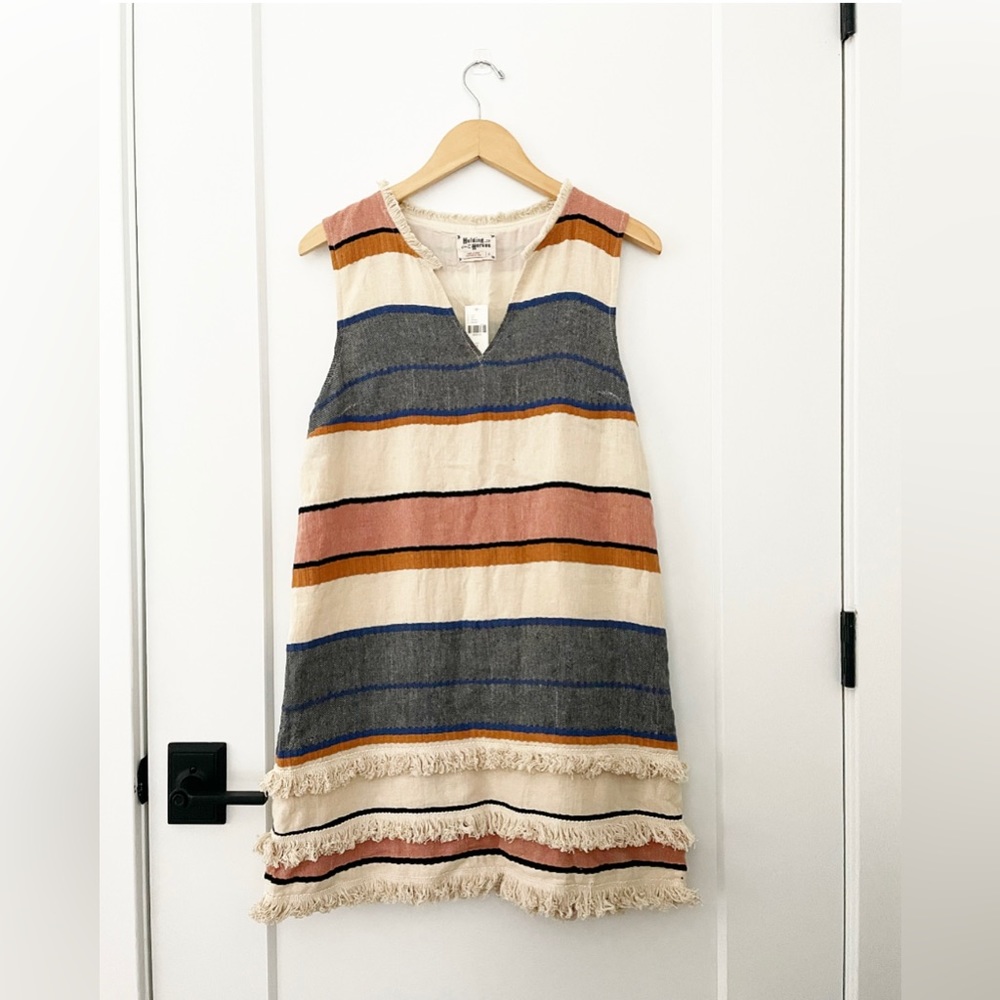 Anthropologie Holding Horses striped fringe dress NWT size 8